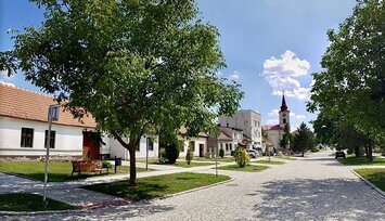 The charming town center